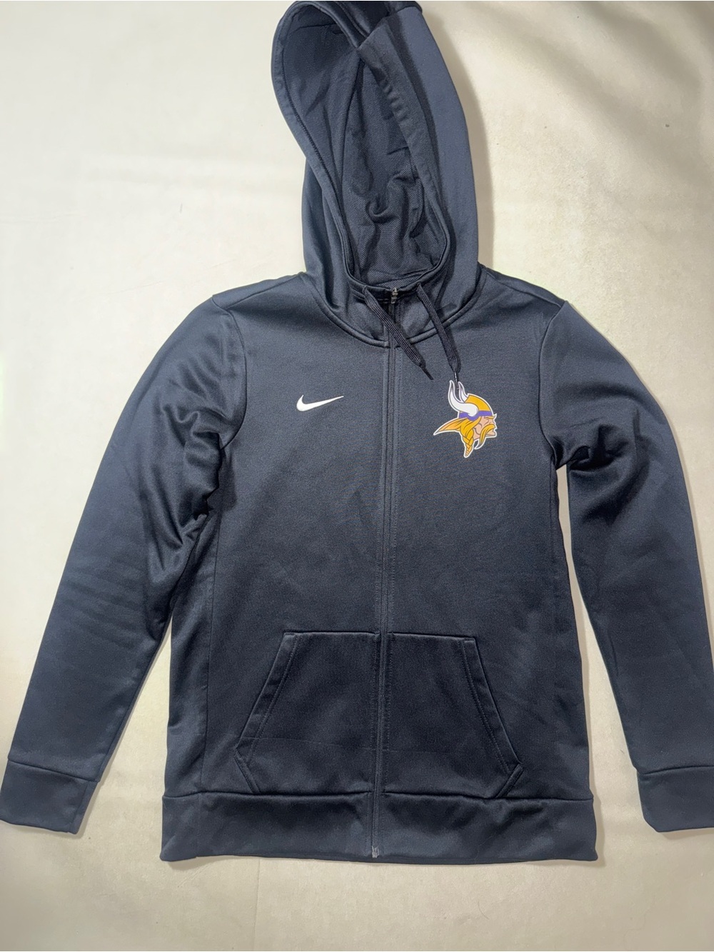 Nike Kids Navy Minnesota Vikings Zip Hoodie with Team Logo